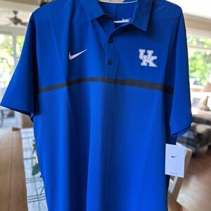 Nike Blue University of Kentucky Performance Polo Shirt with Stripe Detail